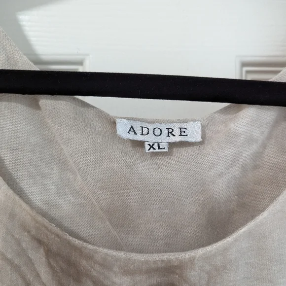 3/$10 Adore Neutral Sequined Flowy Blouse - Picture 4 of 6